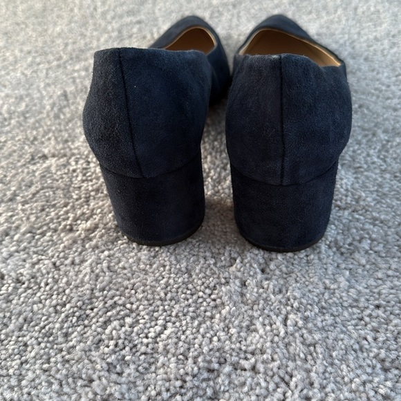 Brooks Brothers Navy Suede Heels Size 9 - Picture 3 of 6